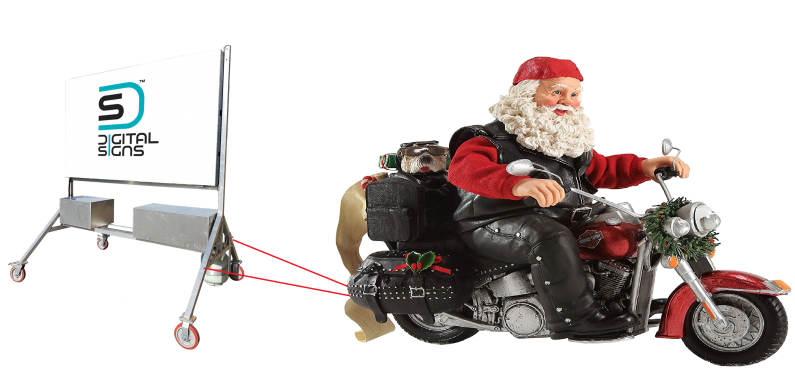 Digital Signs Portable with Santa